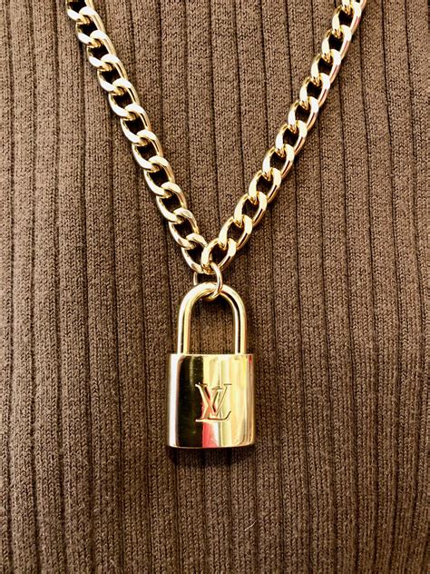 louis vuitton gold padlock necklace|louis vuitton padlock necklace silver.